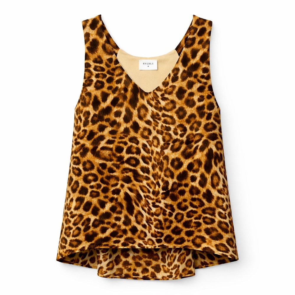 Everly Lined Cheetah/Leopard Print Tank Top (045)